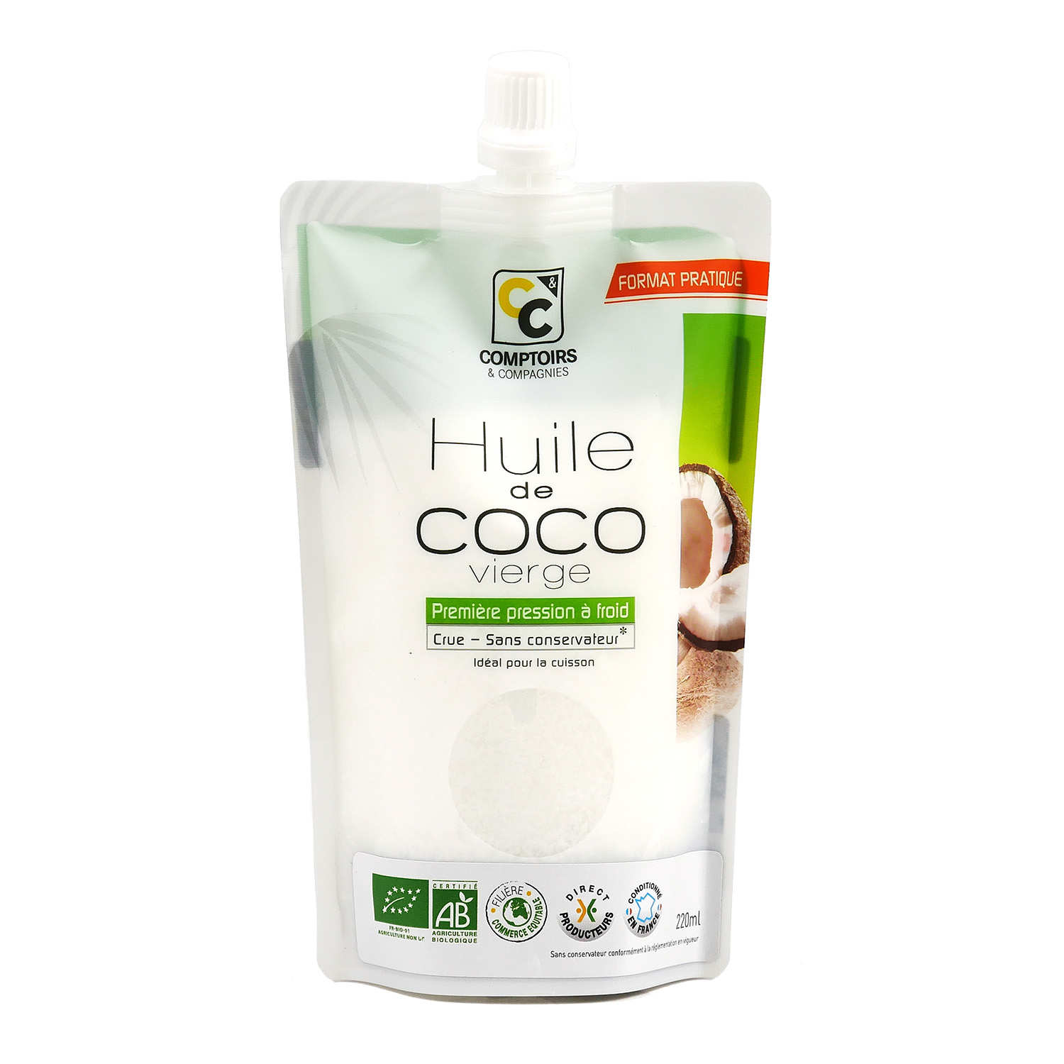 Huile de Coco Vierge - 100% Naturel - Comptoir des Monoï