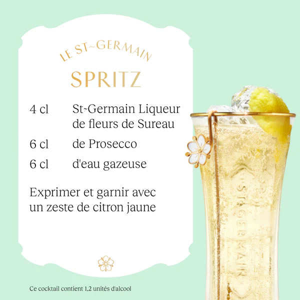 St Germain - Délice de Sureau Liqueur 20% with 2 glasses and stirrers - St  Germain
