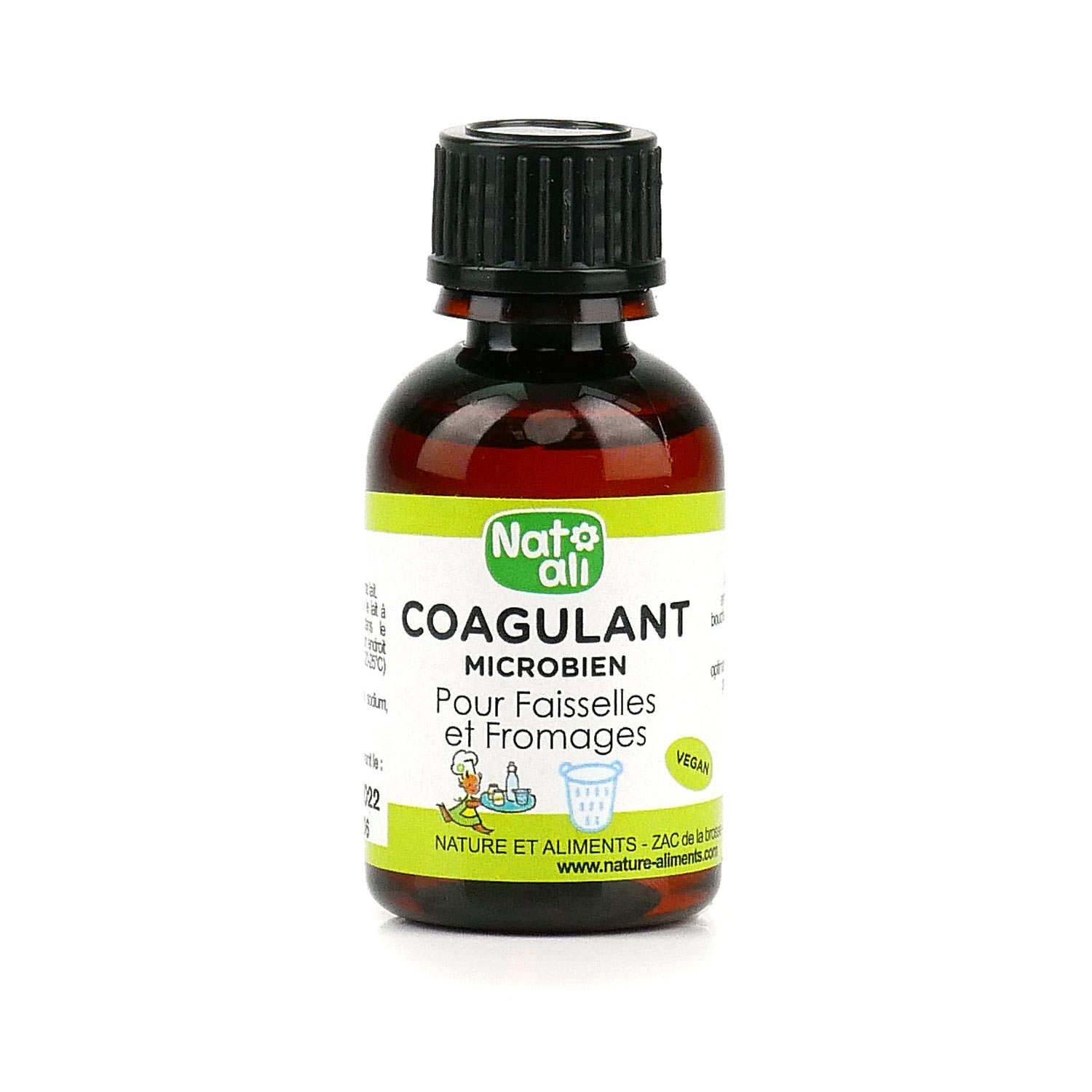 Coagulant microbien (présure liquide) vegan pour faisselles et fromages NatAli