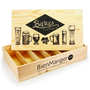 Wooden box with sliding cover for 6 bottles of beer