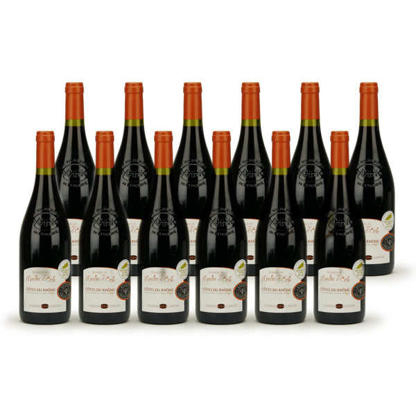 Lot de 12 côtes du rhône marquis moulin d'eole - médaille d'or cga paris - lot 12 bouteilles 75cl