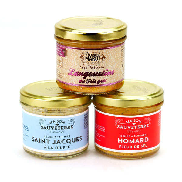Assortiment de 3 tartinables de crustacés - lot 3 verrines