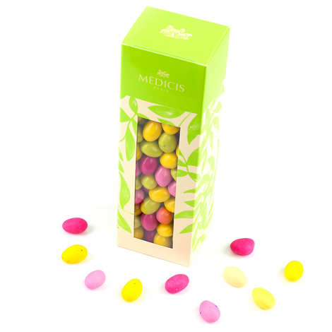 Dragées Médicis - Petits oeufs multicolores en chocolat noir et lait