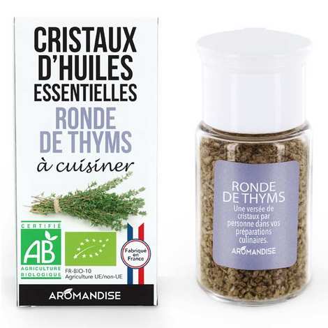 Aromandise - Ronde de Thyms - Cristaux d'huiles essentielles à cuisiner - Bio