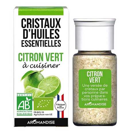 Aromandise - Citron vert - Cristaux d'huiles essentielles à cuisiner - Bio