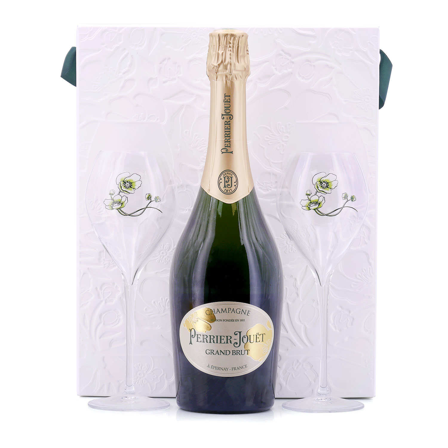 Champagne Perrier Jouët grand brut - Coffret 2 verres - Champagne ...