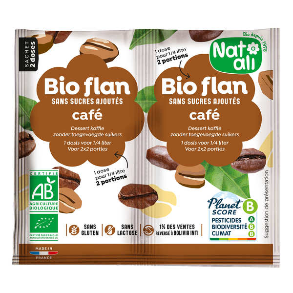 Organic coffee flavored flan with no added sugar - Nat-Ali