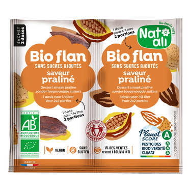 Bio flan non sucré parfum praliné Bio flan non sucré parfum praliné