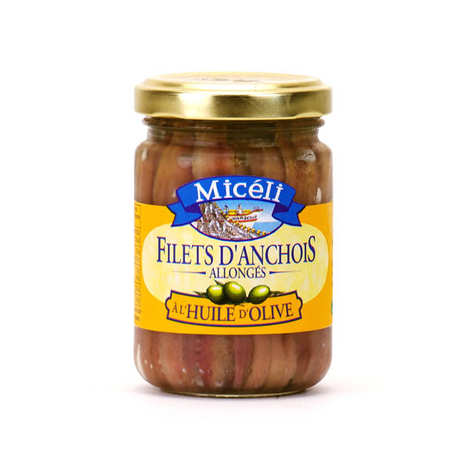 Conserverie Miceli - Filets d'anchois allongés à l'huile d'olive