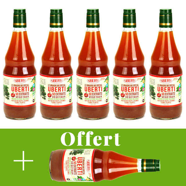 Vinaigre de cidre bio sans sulfite Uberti - 5 + 1 offert Vinaigre de cidre bio sans sulfite Uberti - 5 + 1 offert