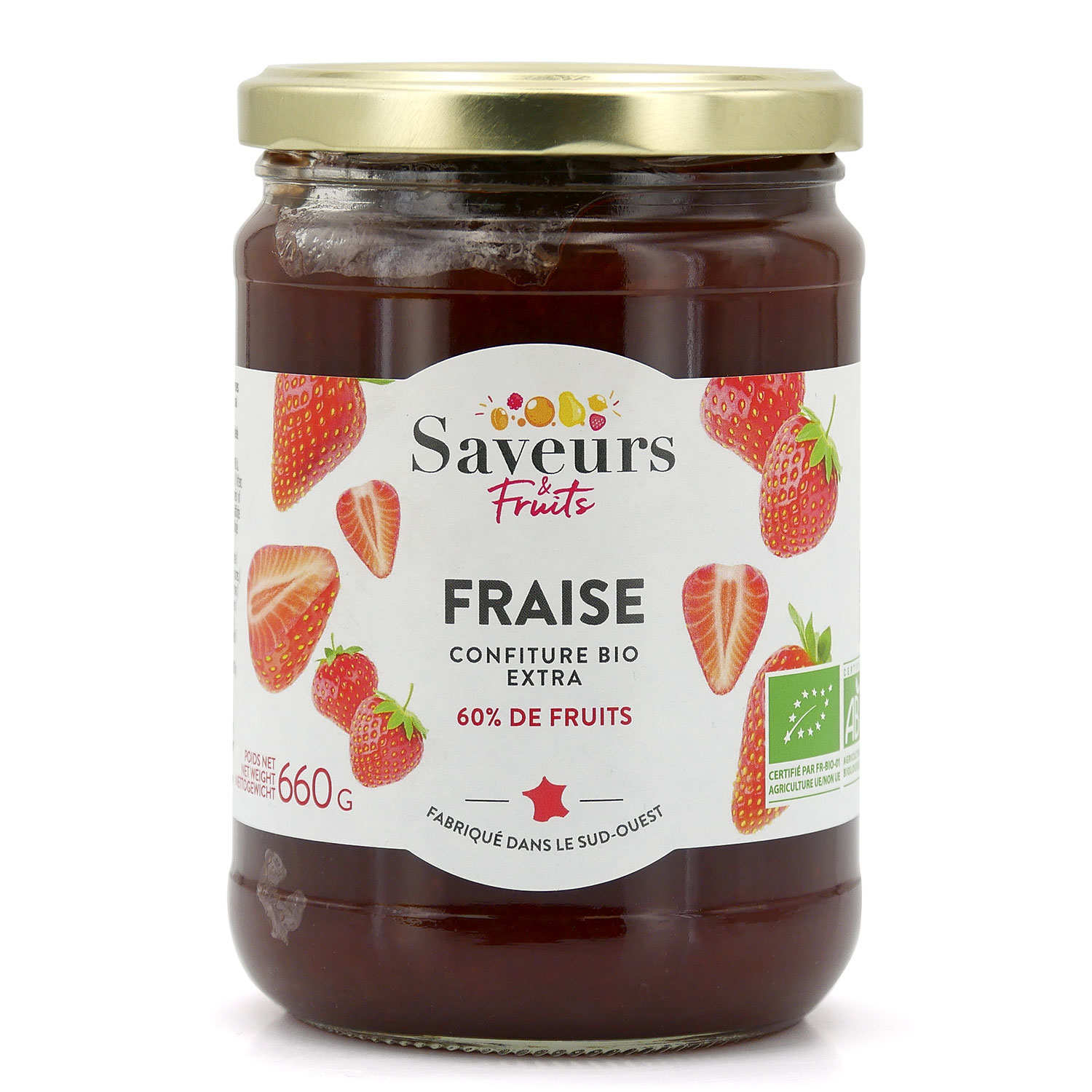 Extra organic strawberry jam Family Size Saveurs et Fruits