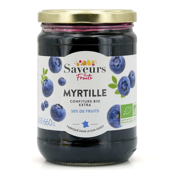 Confiture extra de myrtille bio Format Familial Saveurs et Fruits
