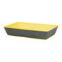 Corbeille rectangle grise et jaune