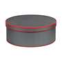 Boite à chapeau ronde grise et rouge