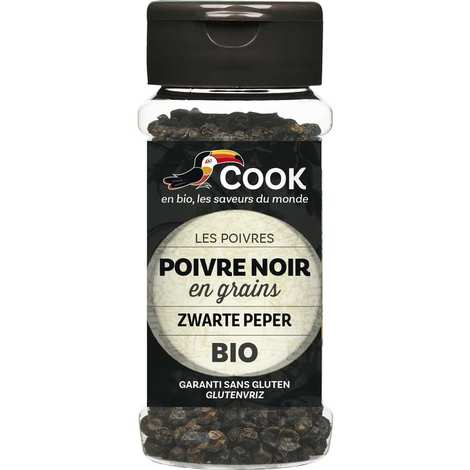 Poivre noir BIO en grain pot 30g - Spices - DELICATESSEN