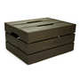 Coffre bois gris avec couvercle amovible - 44x34x22cm