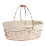 Panier ovale métal cuivré et tissu
