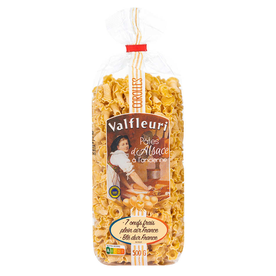 Pâtes traditionnelles d'Alsace IGP Corolles Valfleuri Pâtes d'Alsace