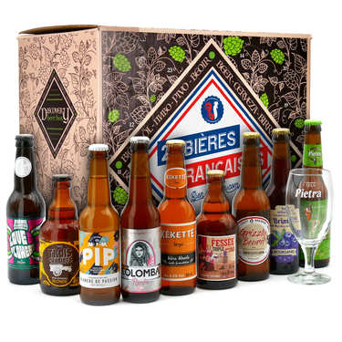 Caisse découverte 24 bières françaises & 1 verre Caisse découverte 24 bières françaises & 1 verre