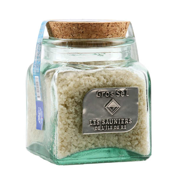 Gros sel marin de l'Ile de Ré - bocal verre - Pot en verre de 400g
