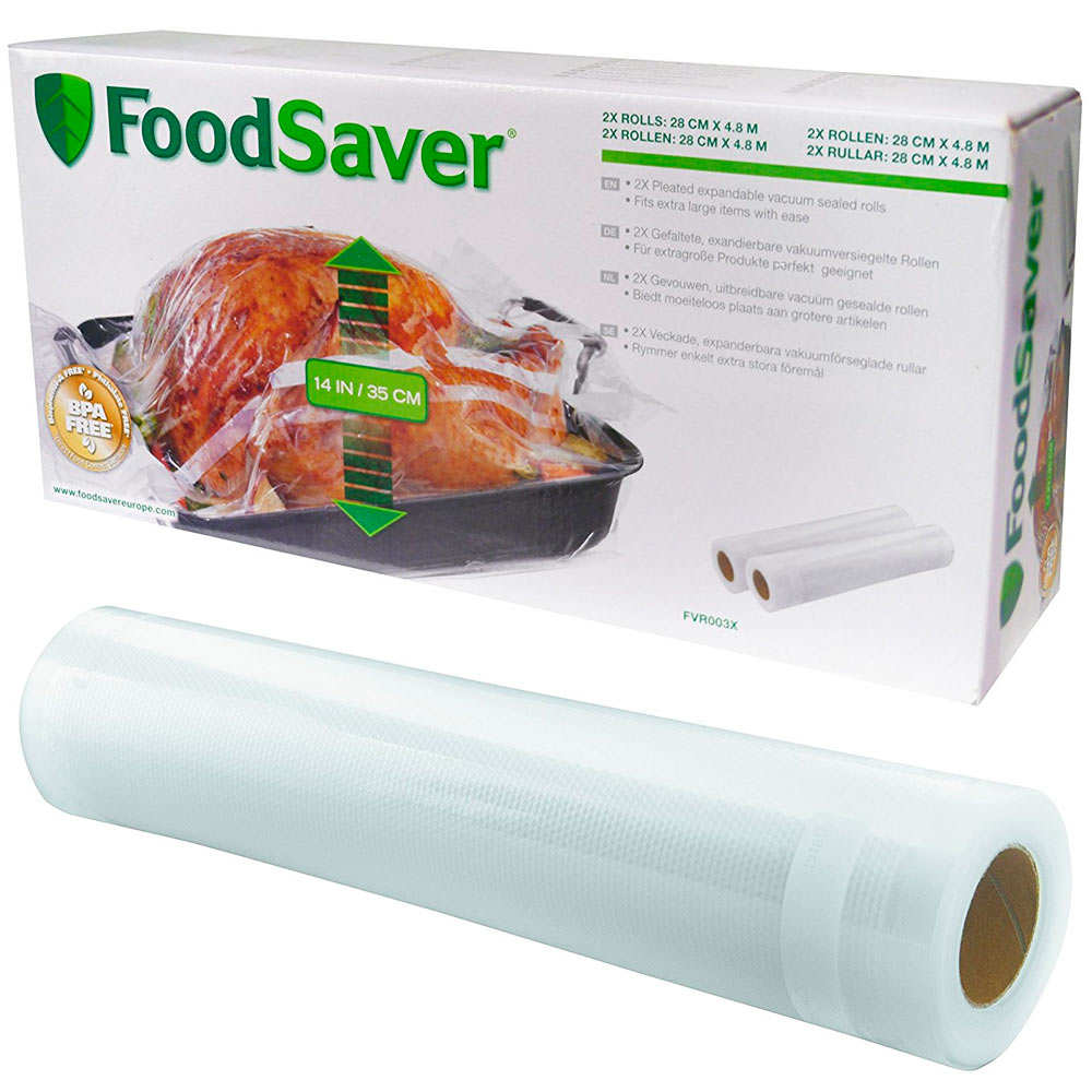2 rouleaux extensibles 28cm x 4.8m FoodSaver® pour mise sous vide FVR003X -  FoodSaver