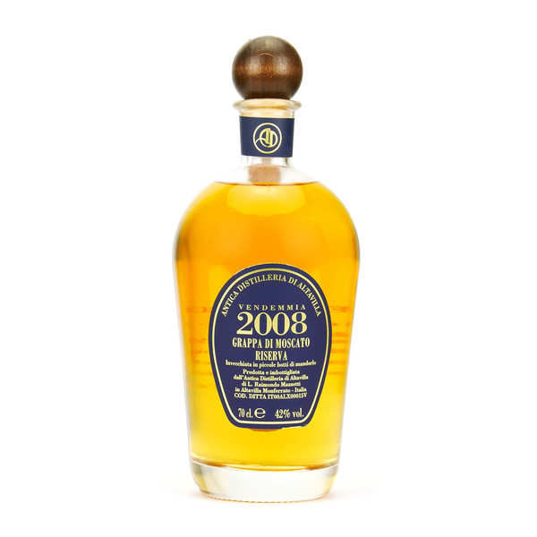 Grappa riserva 2004 de moscato - eau de vie italienne 42% - bouteille 70cl