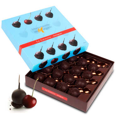 La Guinette - Griottes confites à l'Armagnac enrobées de chocolat noir La Guinette - Griottes confites à l'Armagnac enrobées de chocolat noir