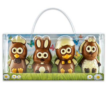 Suitcase with 4 Milk Chocolate Figurines Suitcase with 4 Milk Chocolate Figurines
