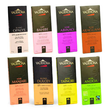 Assortiment découverte tablettes de chocolat Valrhona Assortiment découverte tablettes de chocolat Valrhona