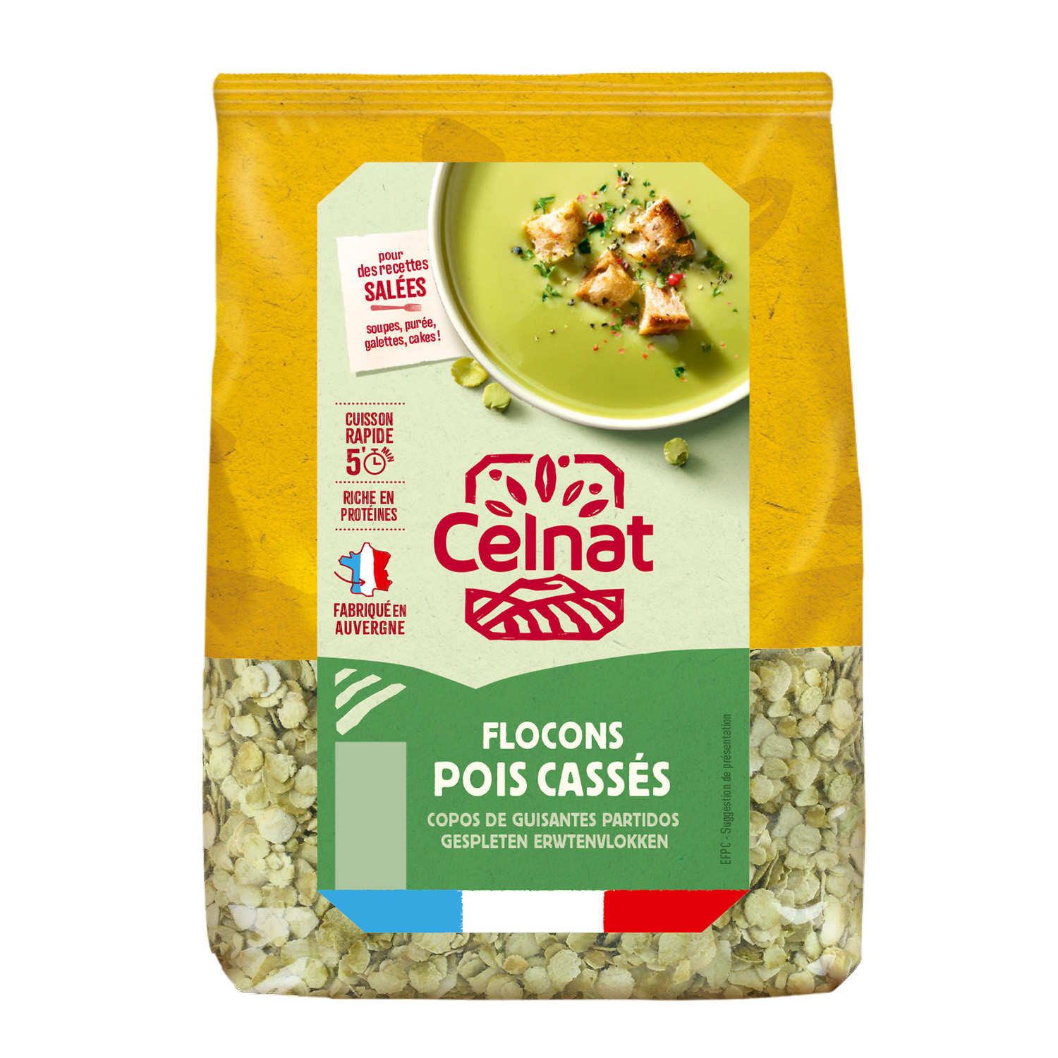 Organic Split Peas Flakes Celnat