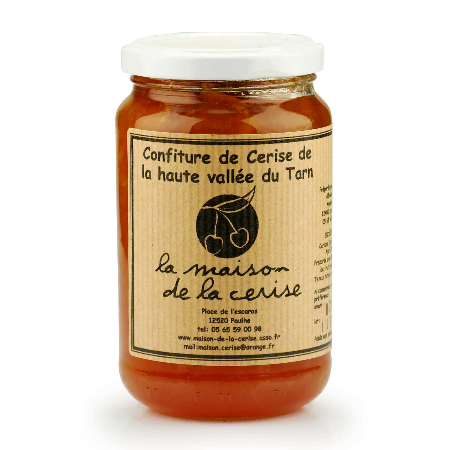 Confiture de cerises blanches de la vallée du Tarn La Maison de la cerise