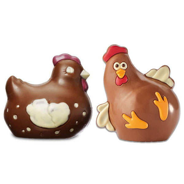 Le coq et la cocotte en chocolat au lait - le coq de 125g + la cocotte de 120g