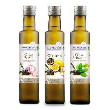 Lot découverte d'huiles bio aromatisées BioPlanète Lot découverte d'huiles bio aromatisées BioPlanète