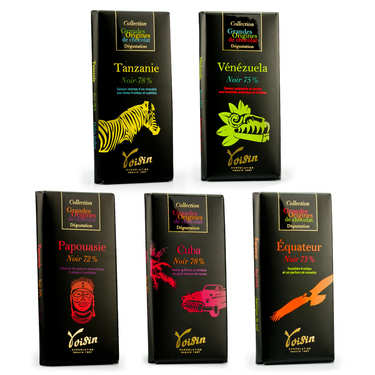 Assortiment découverte tablettes de chocolat noir Voisin Assortiment découverte tablettes de chocolat noir Voisin