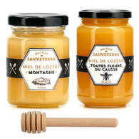 Coffret cadeau 3 miels de France et cuillère à miel - Maison