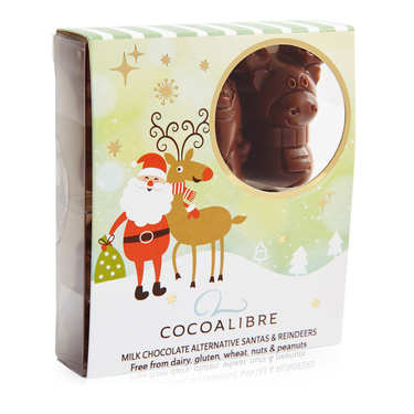 Christmas reindeer ans Santas with milk chocolate - Gluten and Lactose Free Christmas reindeer ans Santas with milk chocolate - Gluten and Lactose Free