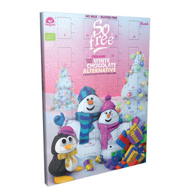 Organic and Vegan White Chocolate Advent Calendar, dairy and gluten free Organic and Vegan White Chocolate Advent Calendar, dairy and gluten free