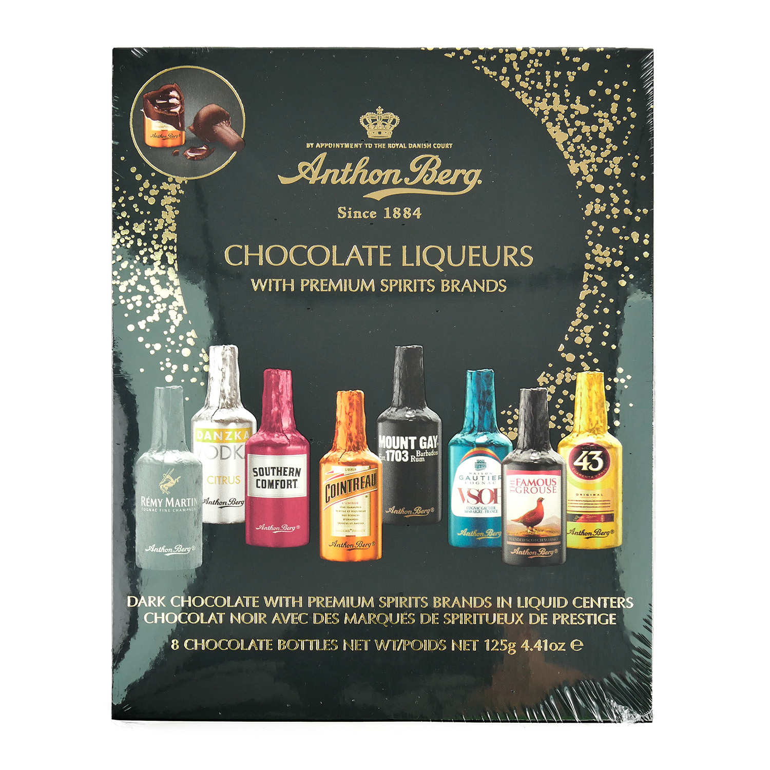 Dark chocolates filled with liqueurs by Anthon Berg (8 bottles) Anthon Berg