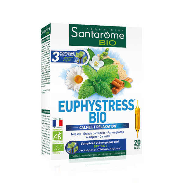 Euphystress® bio 20 ampoules buvables de 10ml Santarome Bio
