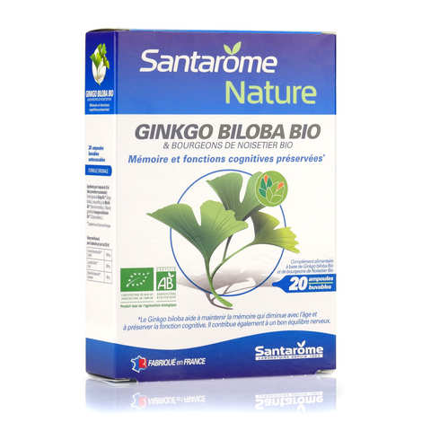 titel levering aan huis Sceptisch Organic Ginkgo Biloba - 20 drinkable vials of 10ml - Santarome Bio