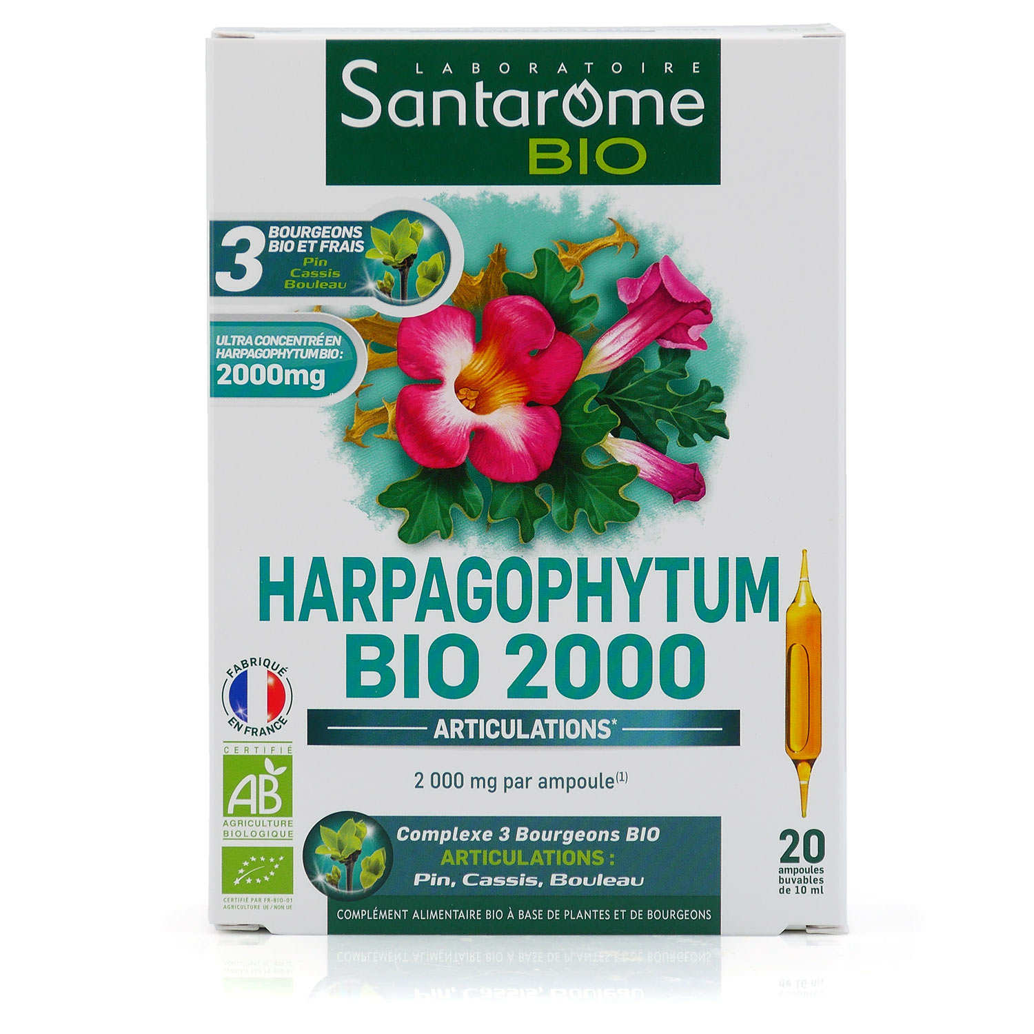 Harpagophytum bio 20 ampoules buvables de 10ml Santarome Bio