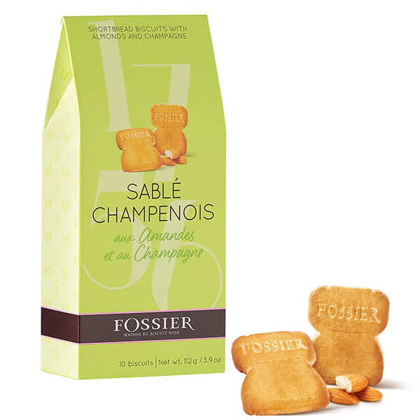 Sablés champenois aux amandes et champagne - maison fossier - etui 135g