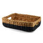Corbeille en jacinthe naturelle peinte en noir