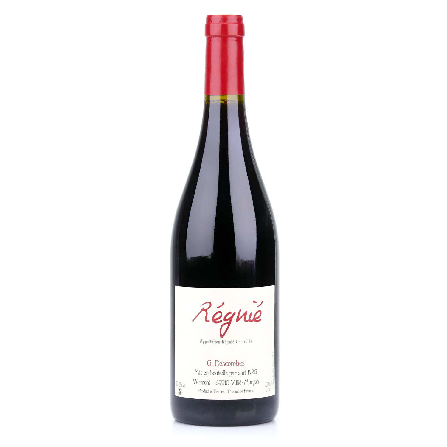 Régnié AOC Organic and No Added Sulfites Red Wine from Beaujolais