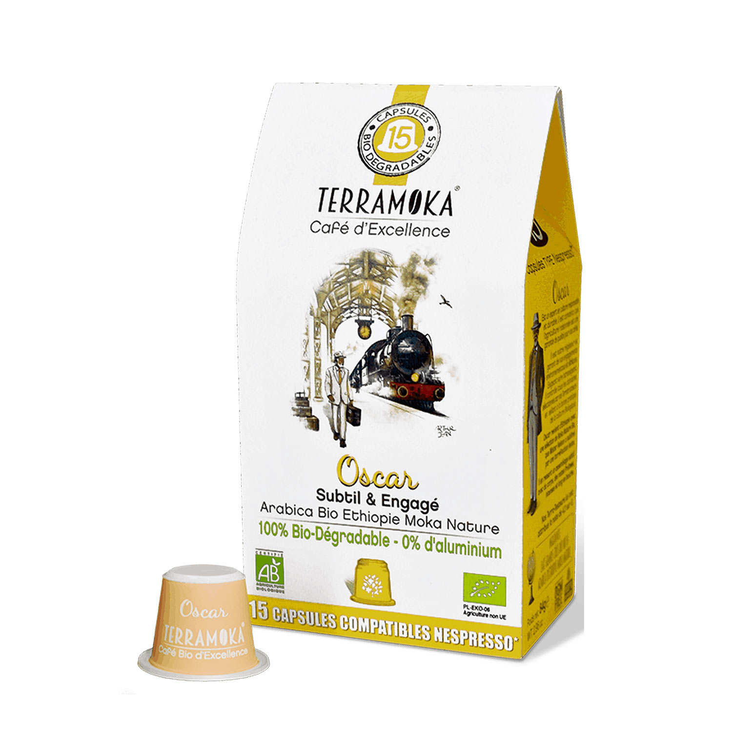 Capsules compatibles Nespresso Grand Cru Bio Ethiopie Moka Nature  Sir  Oscar |Terramoka Café d'Excellence