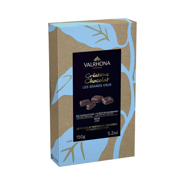 Valrhona: 15 pralines au chocolat noir ✓ Boîte cadeau