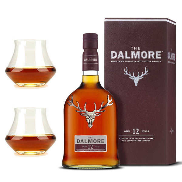 Assortiment whisky Dalmore 12 ans 40% et 2 verres de dégustation - Dalmore