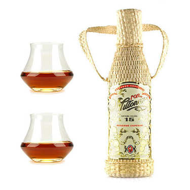 Coffret cadeau rhum Coloma 8 ans 40% 2 verres - Hacienda Coloma