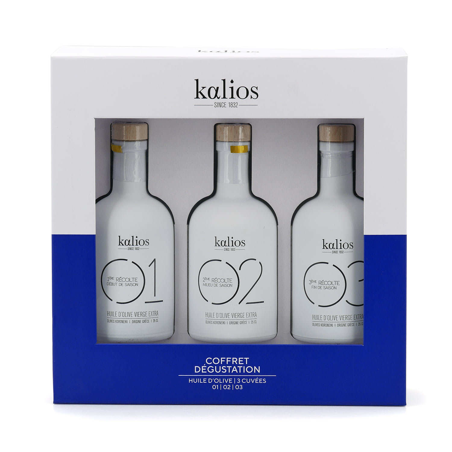 Coffret dégustation 3 huiles d'olive premium grecques - Kalios