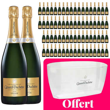 72 bouteilles Champagne Canard Duchêne Cuvée Léonie Brut et 1 vasque offerte 72 bouteilles Champagne Canard Duchêne Cuvée Léonie Brut et 1 vasque offerte